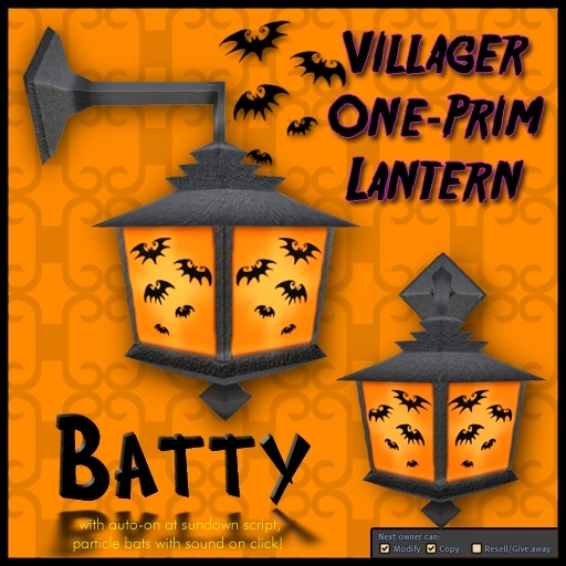 (Villager One-Prim Lantern - Batty)