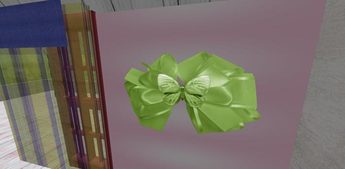 WHIMSY WALL DECAL GREEN BUTTERFLY AND BOW