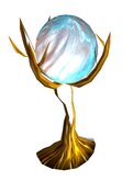 Golden Tree Lamp with Rotating Blue Sphere H&G