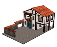 Mediterranean House and Yard by H&G 28 Prims