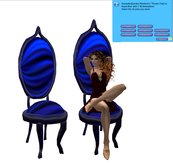 Throne Chair in Royal Blue with 5 Sit Animations