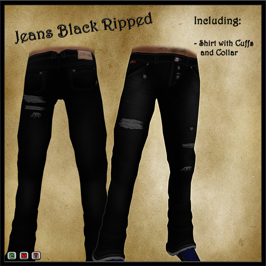 Jeans Black Ripped