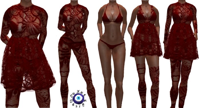 [su] dumping - Fire Dress Red - For Classic Avatars