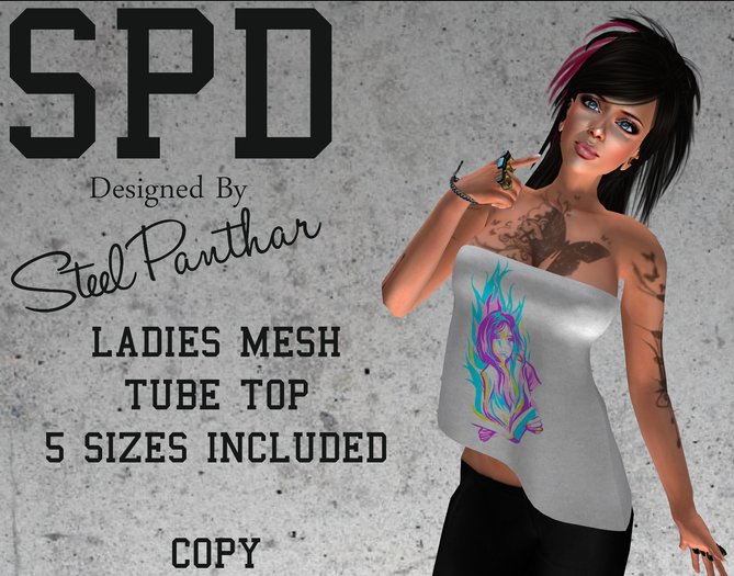SPD Female Mesh Tube Top - Book Burner (Boxed)