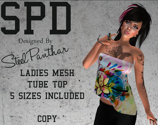 SPD Female Mesh Tube Top - Flowa Powa (Boxed)