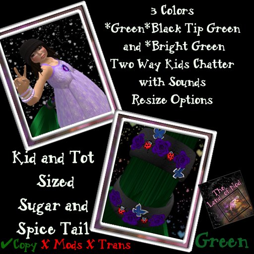 Sugar and Spice Kid and Tot Tail Green