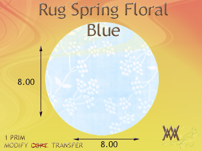 Rug Spring Floral Blue round by Wild Motley