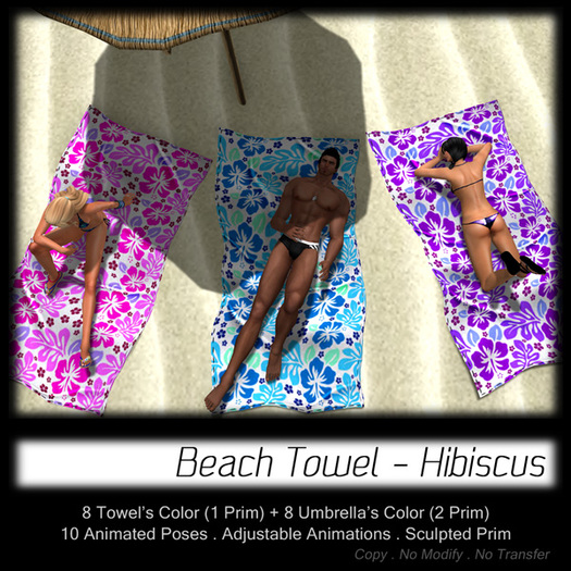 - MPP - Beach Towel + Umbrella - Hibiscus