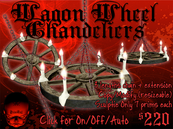 PrimEvil: Wagon Wheel Chandeliers