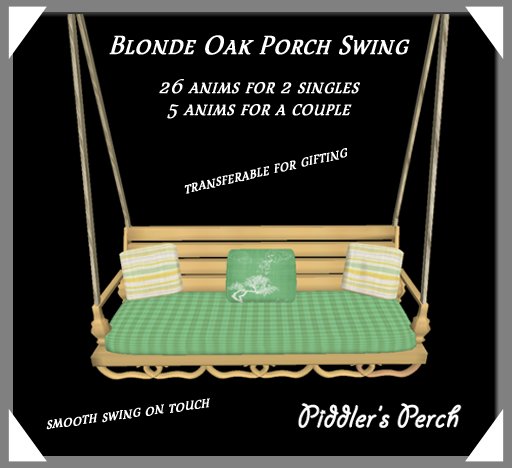 [PP] Blonde Oak Porch Swing - Spring Green 
