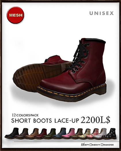 J's Short Boots Laceup (12Colors)