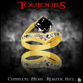 Dare Designs: Toujours ladies' ring - gold/onyx