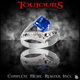 Dare Designs: Toujours ladies' ring - platinum/sapphire
