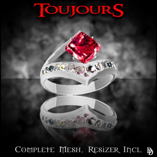 Dare Designs: Toujours ladies' ring - platinum/ruby