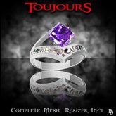 Dare Designs: Toujours ladies' ring - platinum/amethyst