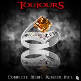 Dare Designs: Toujours ladies' ring - platinum/citrine