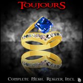 Dare Designs: Toujours ladies' ring - gold/sapphire