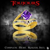 Dare Designs: Toujours ladies' ring - gold/amethyst