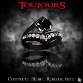 Dare Designs: Toujours ladies' ring - black titanium/onyx