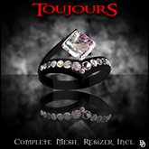 Dare Designs: Toujours ladies' ring - black titanium/diamond
