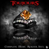 Dare Designs: Toujours ladies' ring - black titanium/citrine