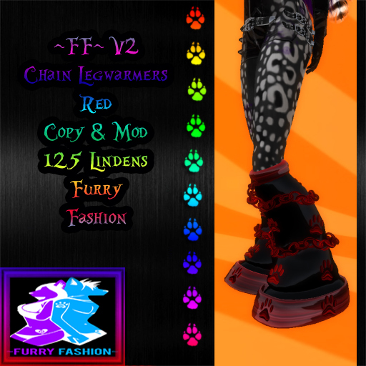 ~FF~ V2 Chain Legwarmers Red