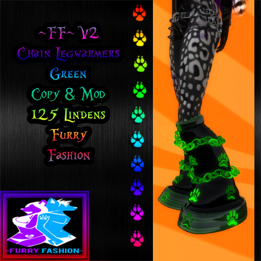 ~FF~ V2 Chain Legwarmers Green