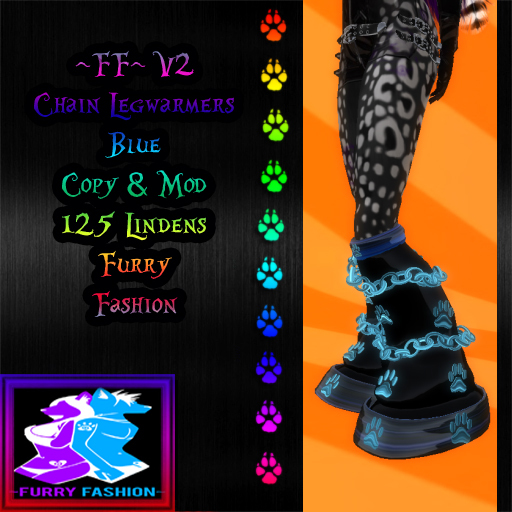 ~FF~ V2 Chain Legwarmers Blue