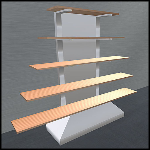 PIRISI - Glossy Black, 5 Wood Shelf Unit - BOXED