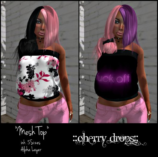 ::Cherry Drops:: Mesh Top Zebra (wear)