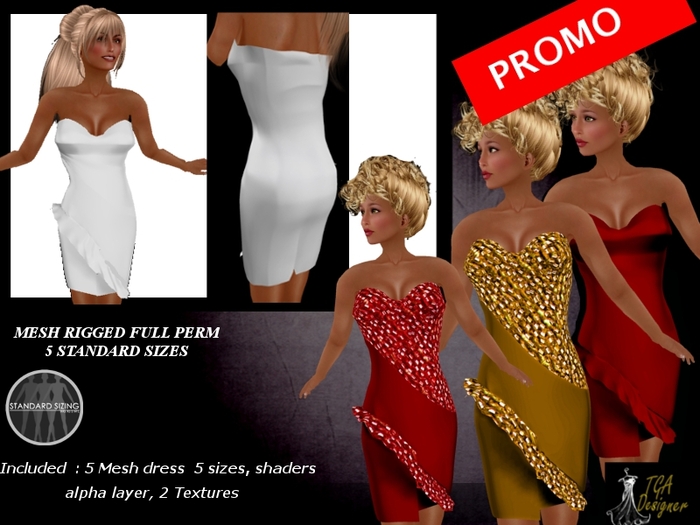 RIGGED MESH FULL PERM DRESS  ROSIE DUCHESSE PROMO