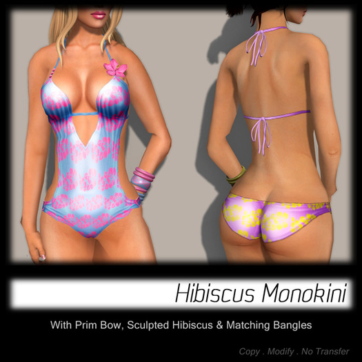 - MPP - Monokini Hibiscus - BluePink 