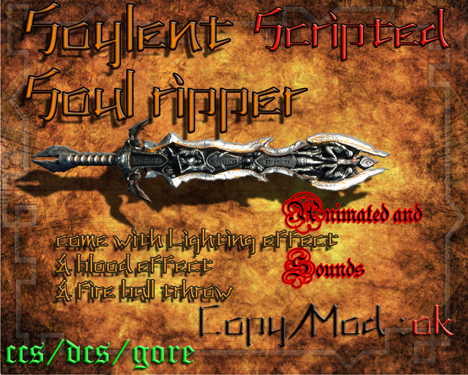 Soul Ripper Fire spell & blood effect