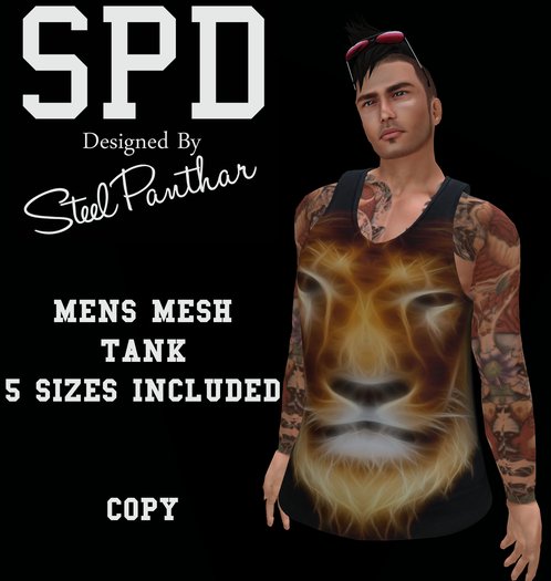 SPD Mens Mesh Tank - Lionface (Boxed)