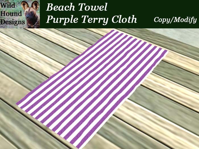 [WHD] -- Beach Towel - Purple Terry Cloth (Copy/Modify) - 20 Animations