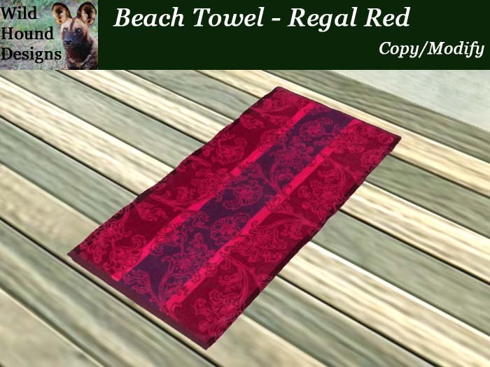 [WHD] -- Beach Towel - Regal Red (Copy/Modify) - 20 Animations