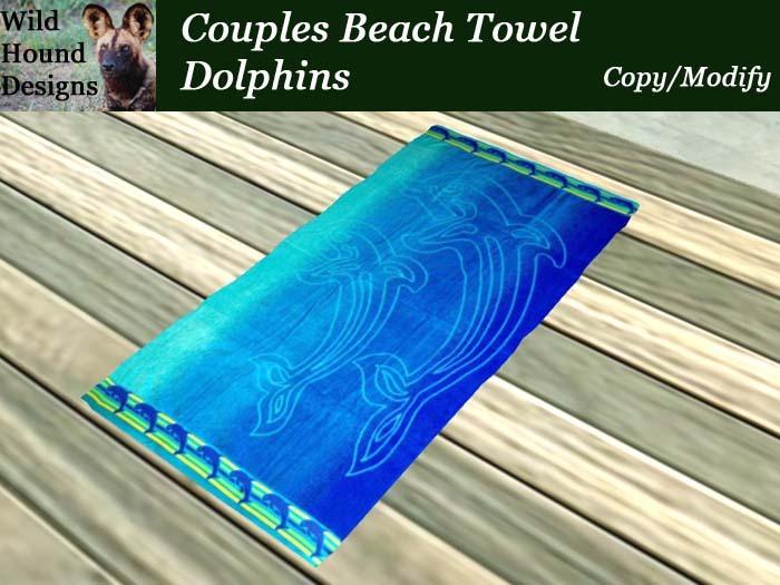 [WHD] -- Beach Towel - Dolphins (Copy/Modify) - 20 Animations