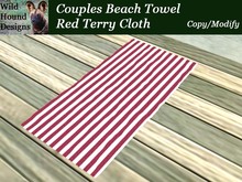 [WHD] -- Couples Beach Towel - Red Terry Cloth - 50 Anims and 35 poses - (Copy/Modify)