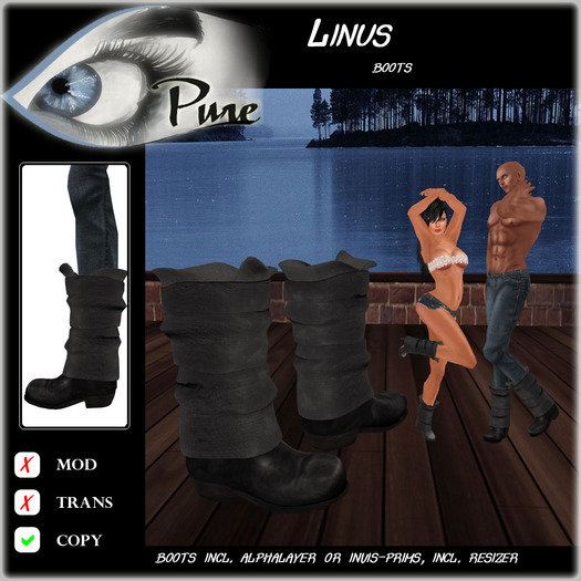 << PURE >> Pure Shoes - Linus in Grey [inworld price 199L$]