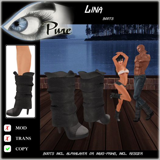 << PURE >> Pure Shoes - Lina in Grey [inworld price 199L$]
