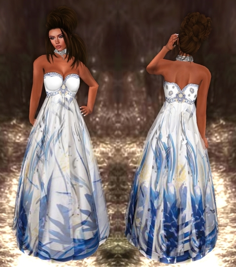2-3 Week Promo!! ::JIM:: Summer Breeze Empire Gown - Blue 