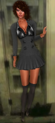 Promo Limited Time ~ ::JIM:: Yuppie Outfit Complete with Booties - Charcoal 