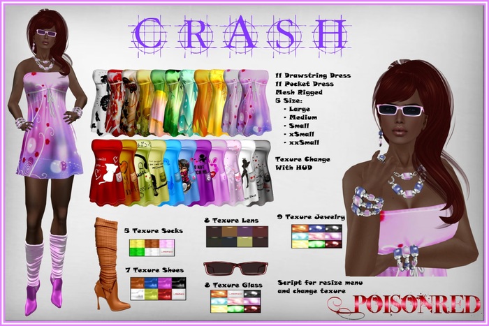 PoisonRed-Crash Dress  Mesh Rigged  "Complete Outfit for woman " 