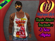 Heroes Art. Man Tank Frakkin Berry Sleavless Shirt Mesh Rigged