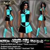 <<PuLsE>> "Chess" Fever Dress Blue. With MESH skirt