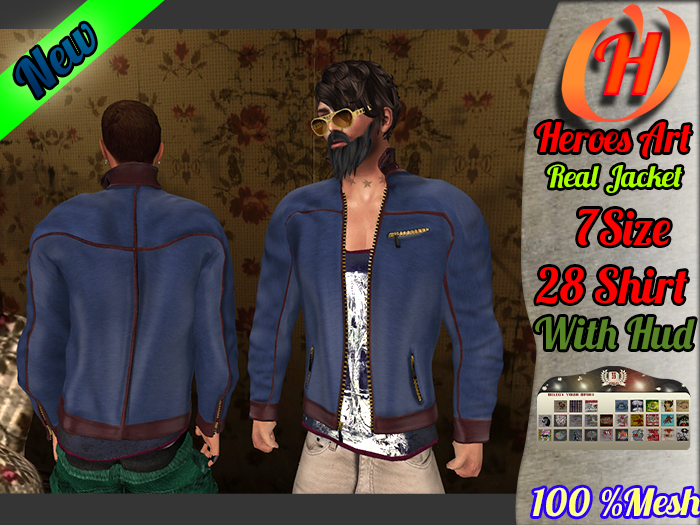 Heroes Art.   Mesh Jacket  Man Red Blue Rigged