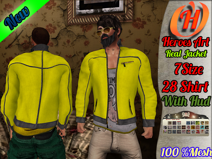 Heroes Art.   Mesh Jacket  Man Yellow Rigged