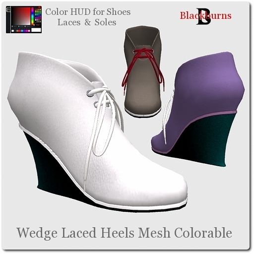 Blackburns Wedge Laced Heels Mesh Colorable