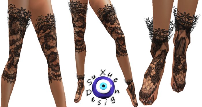 ❤️ [ Su ] Socks Lace Stockings Black Resize Bursa - For Classic Avatars