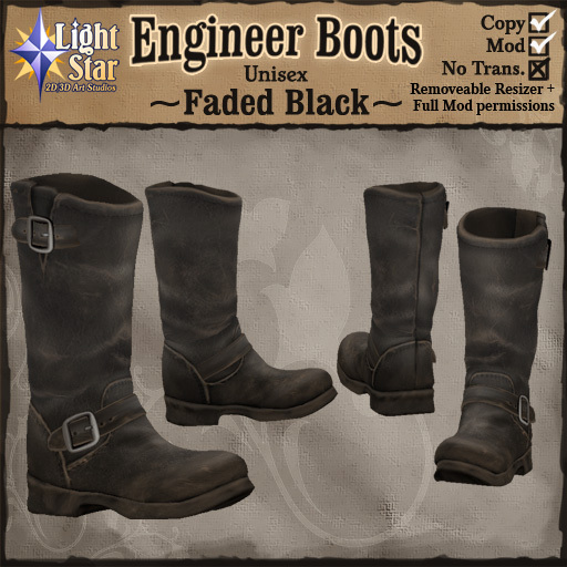 *LightStar - Engineer Boots - Faded Black